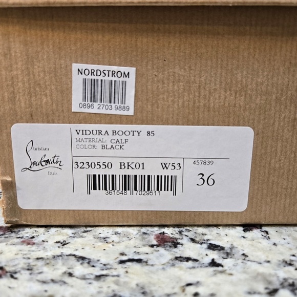 NEW Christian Louboutin Vidura Black Leather Studded Ankle Booties Size 36 - Picture 13 of 13